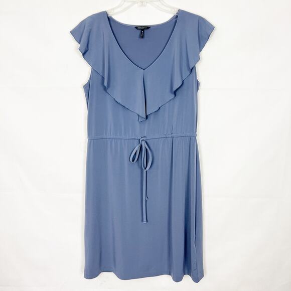 Daisy Fuentes Ruffle Blue Dress - Picture 1 of 10